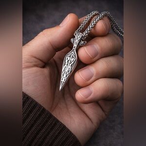 Stainless steel sword pendant necklace for Men
Scandinavian jewelry unisex